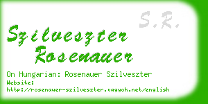 szilveszter rosenauer business card